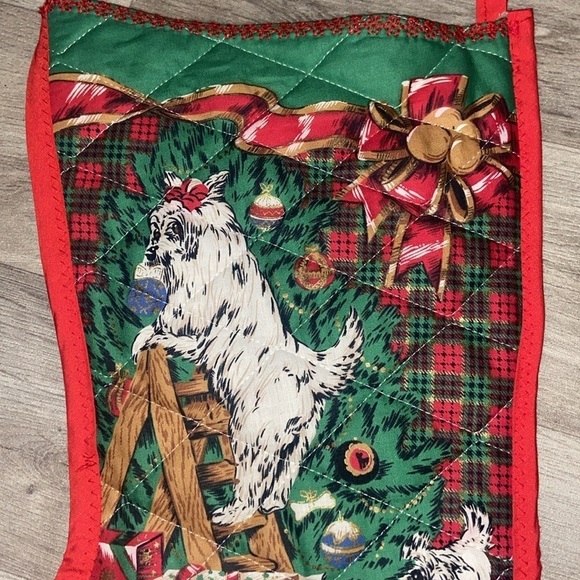 3/55$‎ Red Christmas Holiday Vintage 80’s stocking dogs colley gifts Christmas - Picture 8 of 11